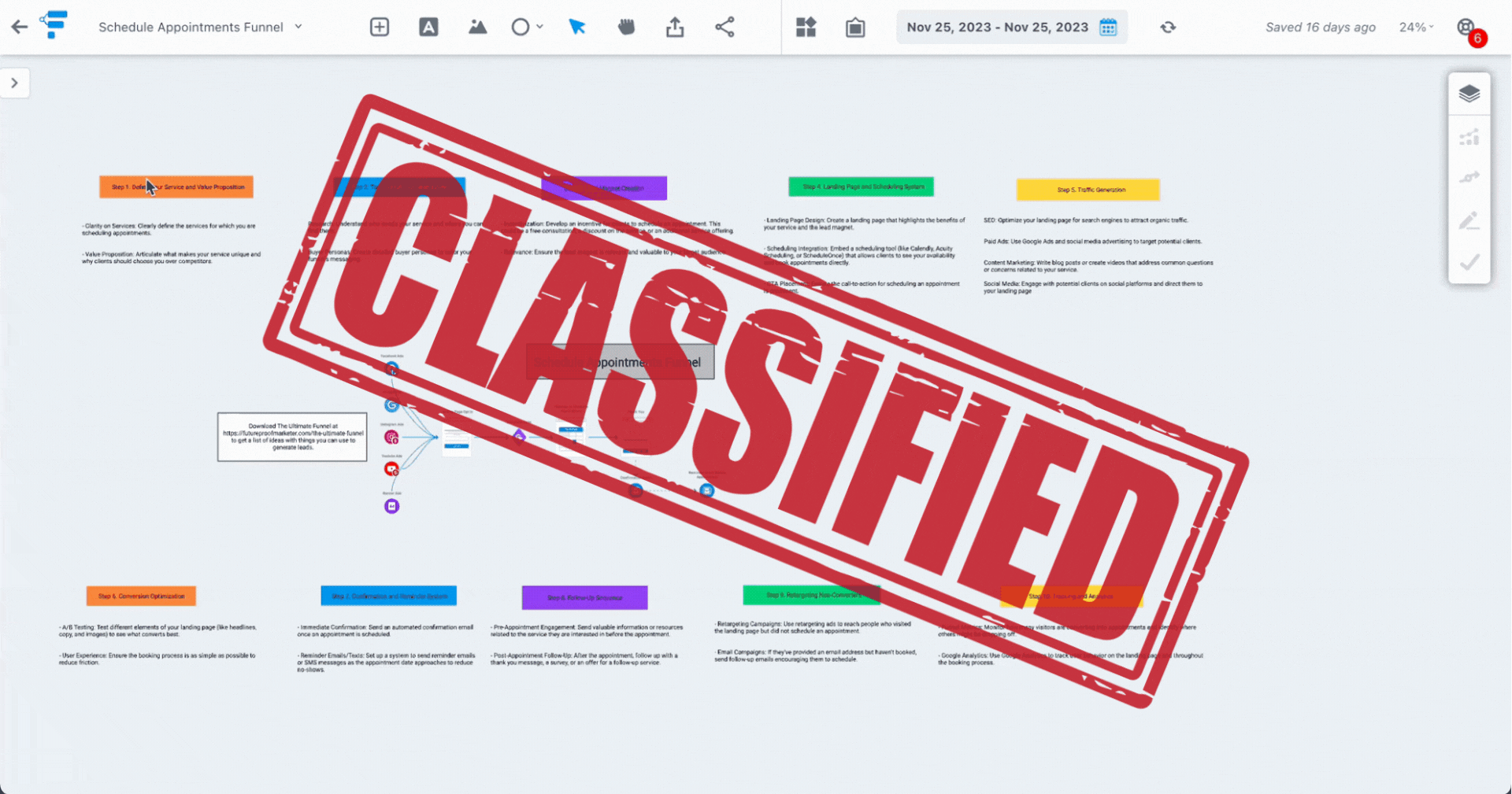 Animated preview of the free schedule appointment marketing funnel