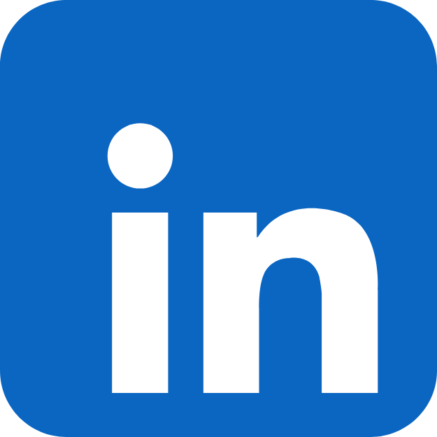 LinkedIn logo with white letters on a blue square background